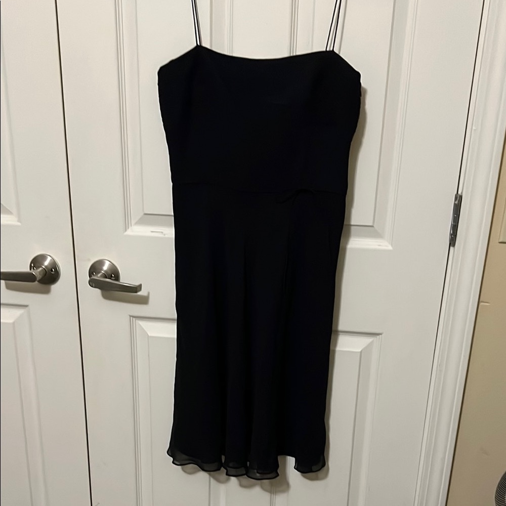 LOFT Black Spaghetti Strap Slip Dress